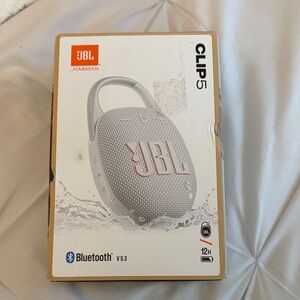 JBL Clip 5 Waterproof Bluetooth Speaker in Light Gray